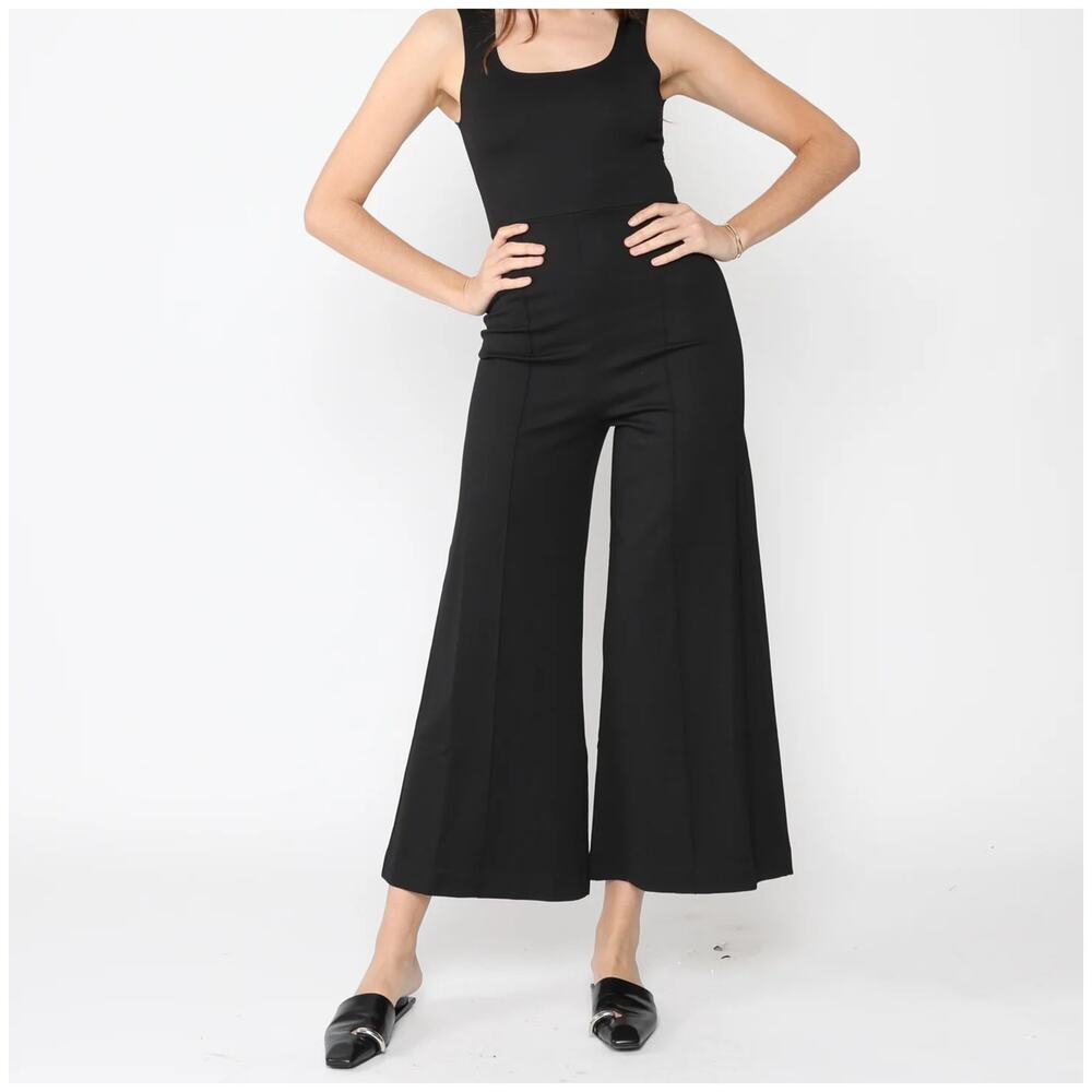 Ripley Rader Black Ponte Knit Wide Leg Pant Cropped Size 2(S)